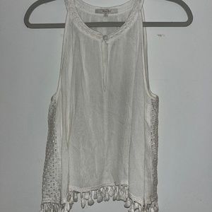 White Miss Me Flowy Tank